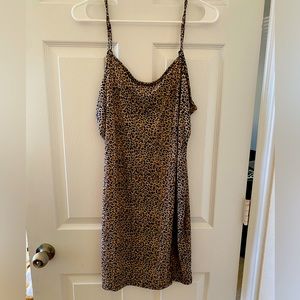 Leopard print spaghetti strap dress